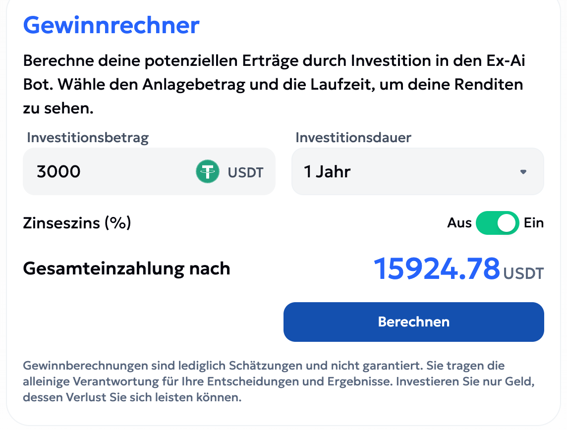 Gewinnrechner mit ReInvest